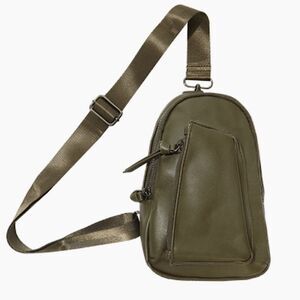 Summer & Rose Sequoia Crossbody Sling Bag in Olive Green